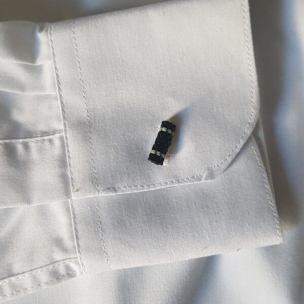 Boutons de manchette Tissage Noir et Gris