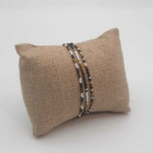 Ensemble de bracelets simple rang – minis perles sur câble – Himalaya