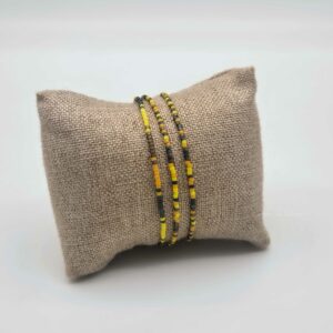Ensemble de bracelets simple rang – minis perles sur câble – Aztèque