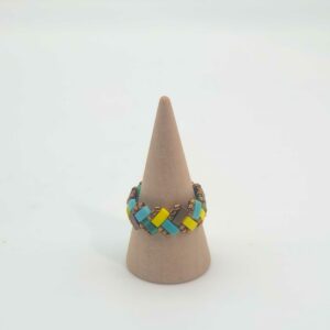 Bague Ecailles de Dragon simple perles carrées – Bahia