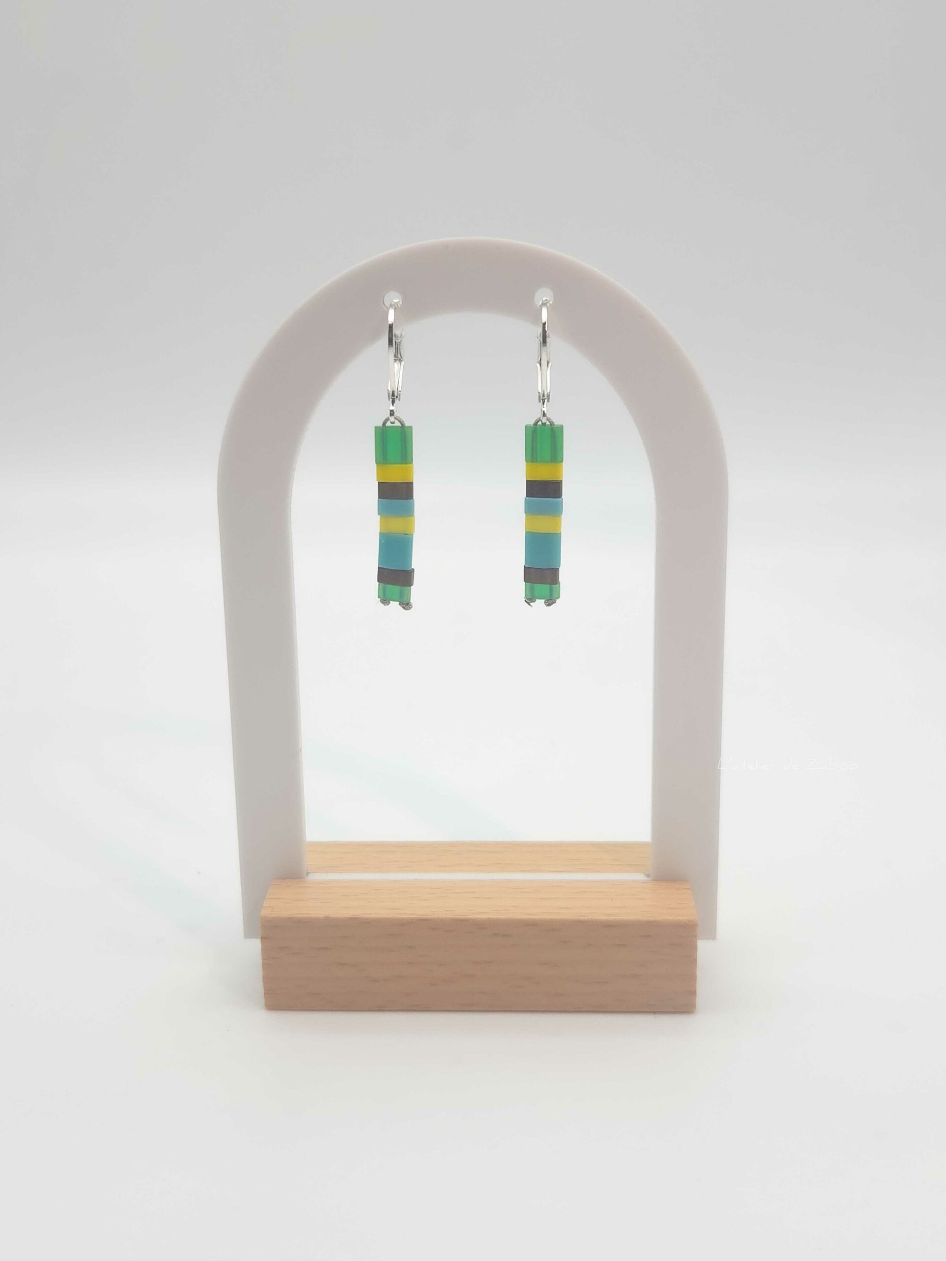 Boucles d’Oreilles Pendantes Perles carrées - Bahia