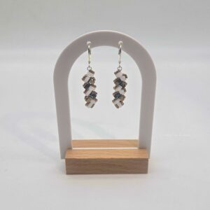 Boucles oreilles Pendantes Ecailles de Dragon – Perles carrées – Himalaya