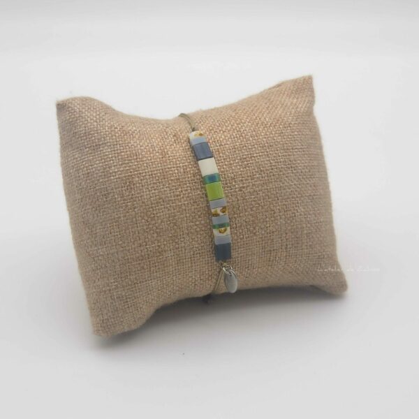 Bracelet  Rectangle – Perles carrées –  Chlorophylle – Sauvage