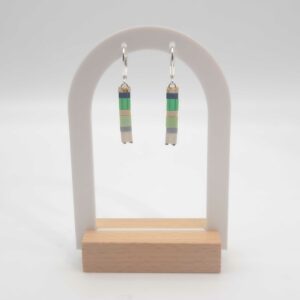 Boucles oreilles Pendantes – Perles carrées  – Chlorophylle