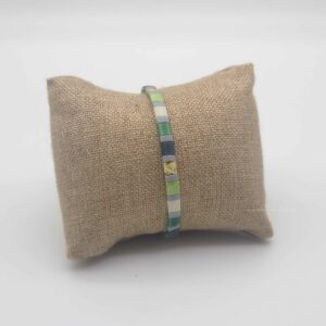 Bracelet simple rang – perles carrées – Chlorophylle – Harmonie