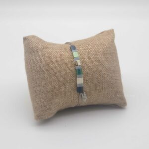 Bracelet rectangle – Perles carrées – Chlorophylle – Harmonie