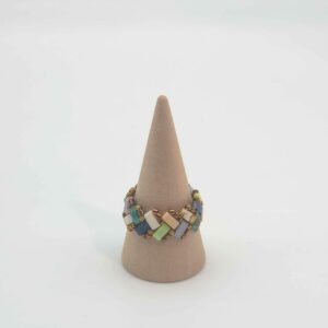 Bague Ecailles de Dragon simple perles carrées – Chlorophylle