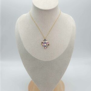 Pendentif losange La vie en rose