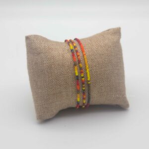 Ensemble de bracelets simple rang – minis perles sur câble – Iroquois