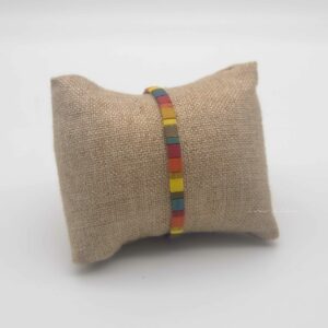 Bracelet simple rang – perles carrées – Iroquois – Harmonie