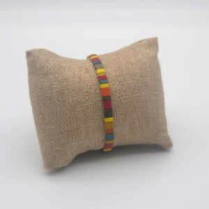 Bracelet simple rang – perles carrées – Iroquois – Sauvage