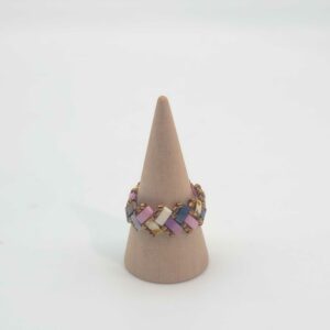 Bague Ecailles de Dragon simple perles carrées – La vie en rose