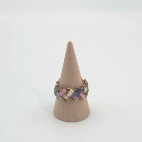 Bague Ecailles de Dragon simple perles carrées – La vie en rose
