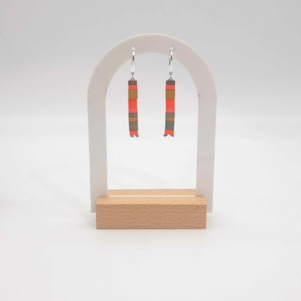 Boucles d’Oreilles Pendantes – Perles carrées – Comanche