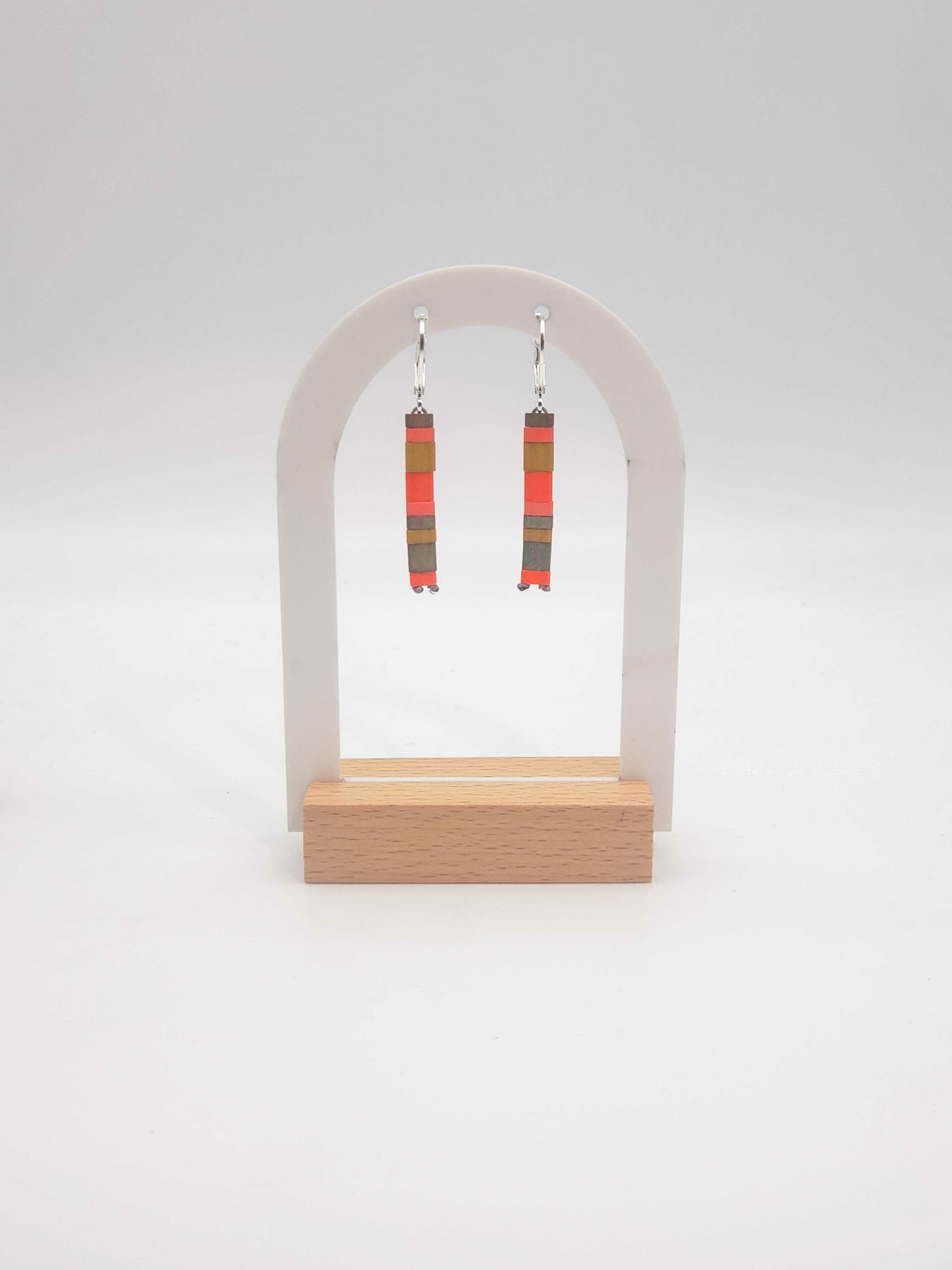 Boucles d’Oreilles Pendantes - Perles carrées - Comanche