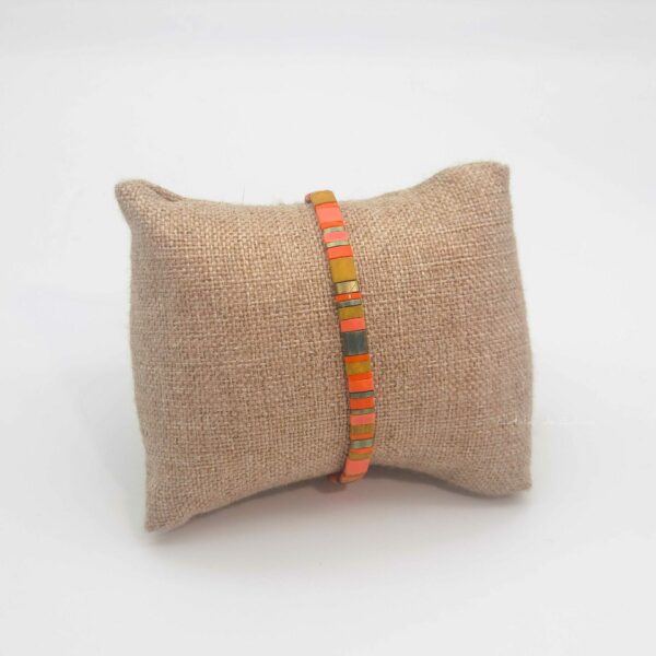 Bracelet simple rang – perles carrées – Comanche – Sauvage