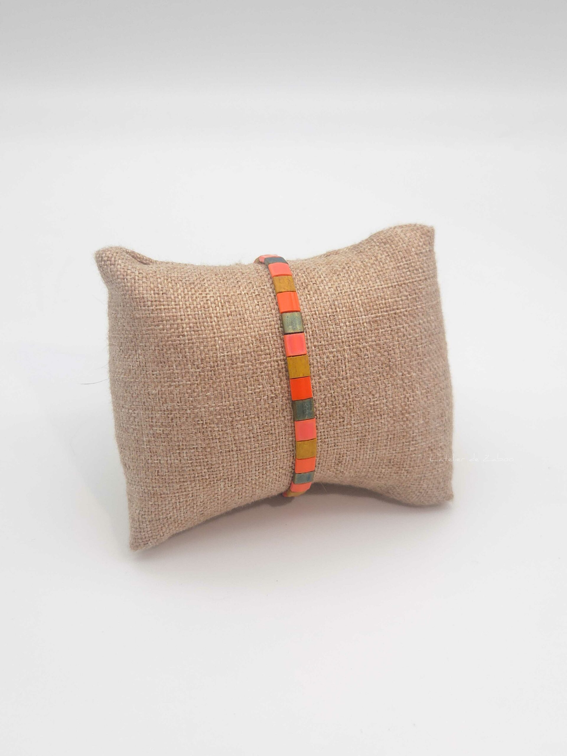 Bracelet simple rang - perles carrées - Comanche - Harmonie