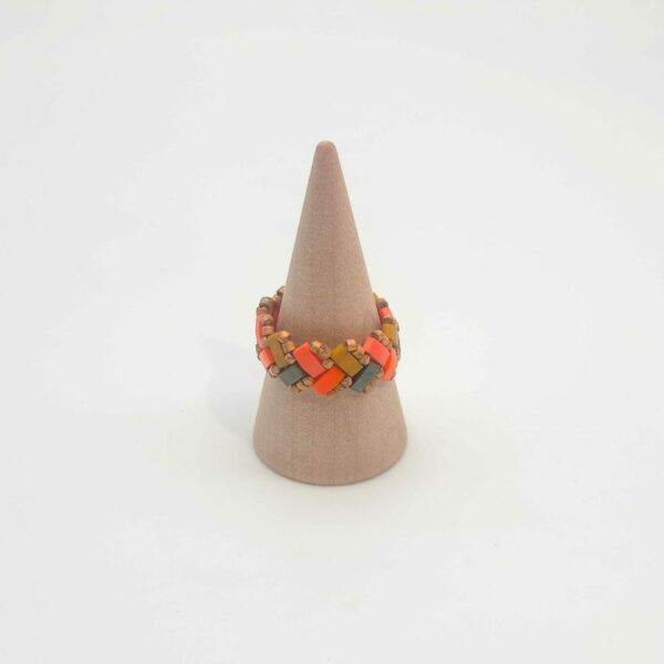 Bague Ecailles de Dragon simple perles carrées – Comanche