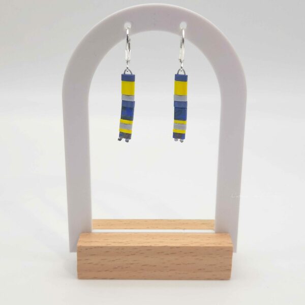 Boucles d’Oreilles Pendantes – Perles carrées – Pagolin