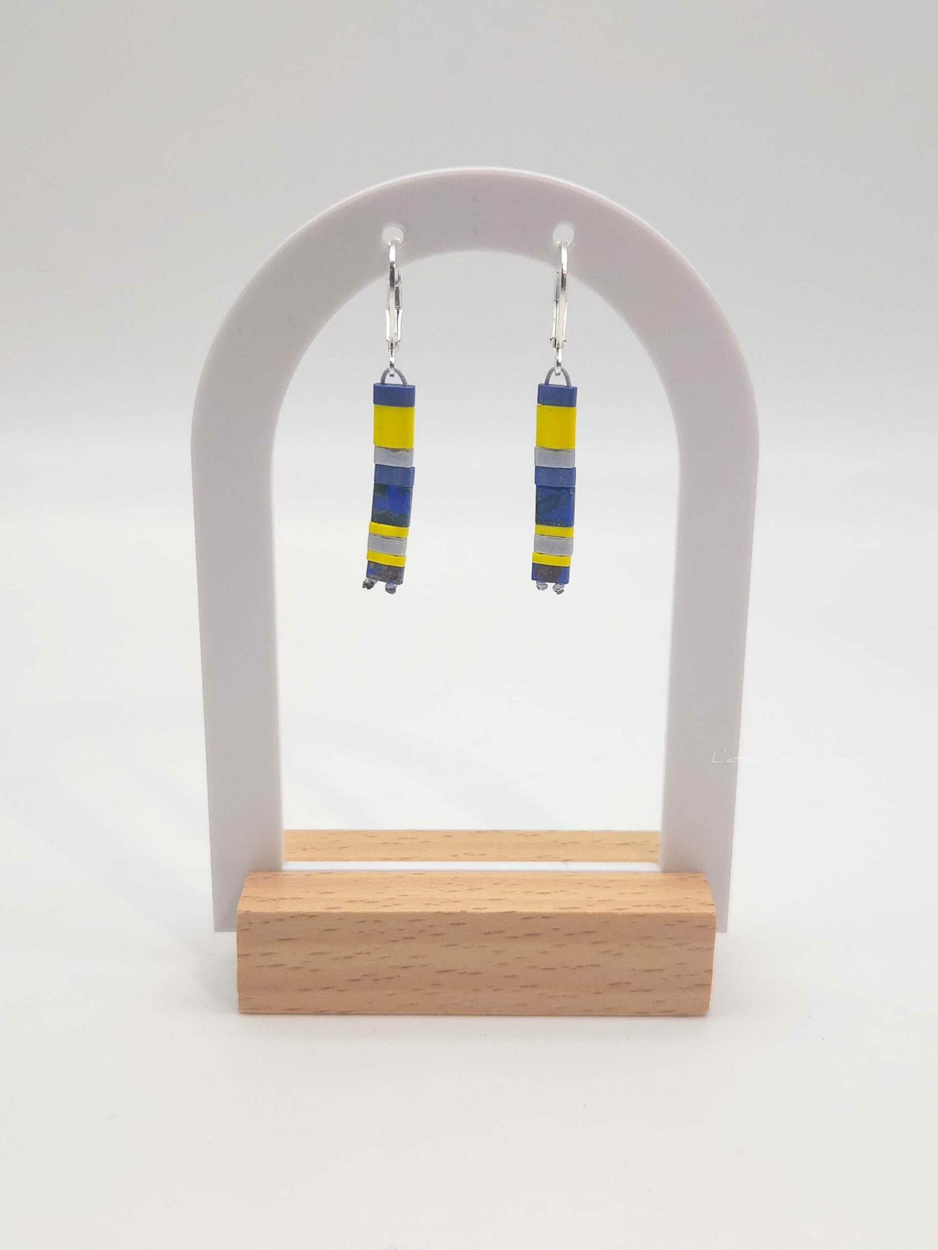 Boucles d’Oreilles Pendantes - Perles carrées - Pagolin