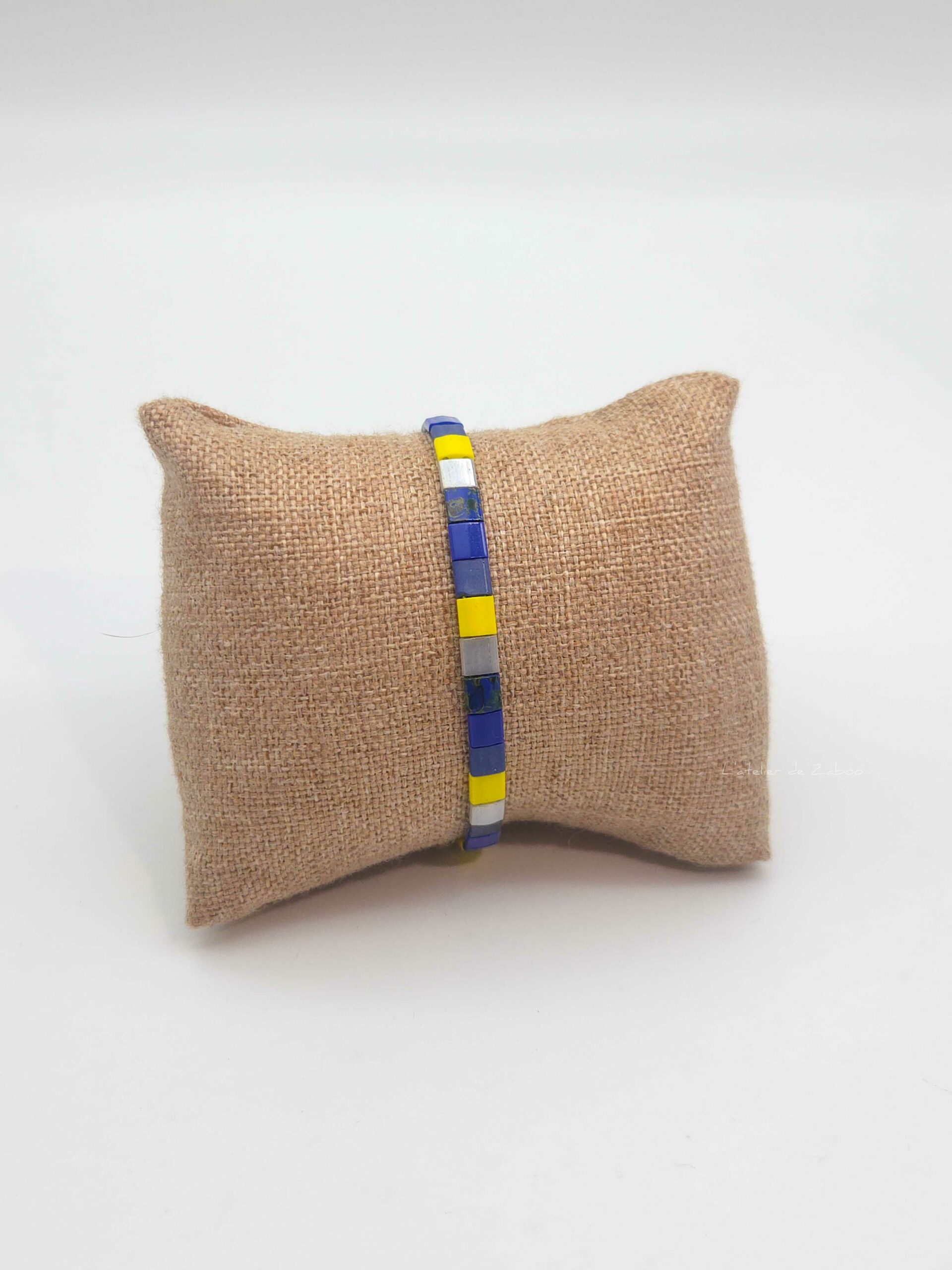 Bracelet simple rang - perles carrées - Pagolin - Harmonie