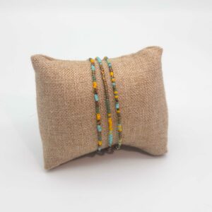 Ensemble de bracelets simple rang – minis perles sur câble – Sirocco
