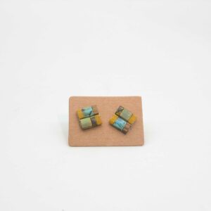 Boucles oreilles Puces – Perles carrées  – Sirocco