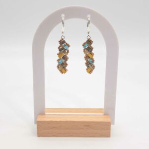 Boucles d’Oreilles Pendantes Perles carrées Ecailles de Dragons – Sirocco