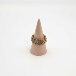Bague Ecailles de Dragon simple perles carrées – Sirocco