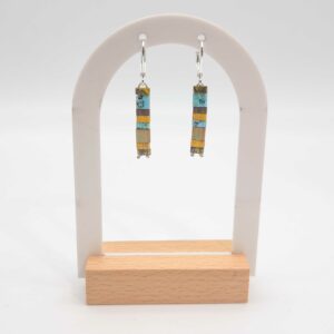 Boucles d’Oreilles Pendantes – Perles carrées – Sirocco