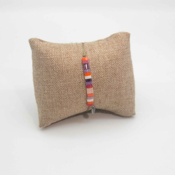 Bracelet  Rectangle – Perles carrées –  Sucre d’orge – Sauvage