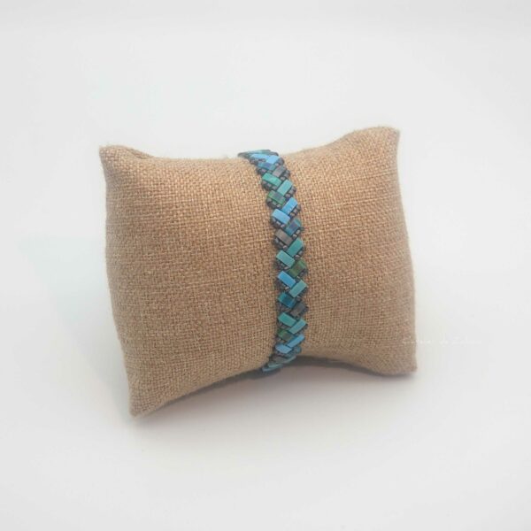 Bracelet Ecailles de Dragon Simple – Perles carrées – Lagon
