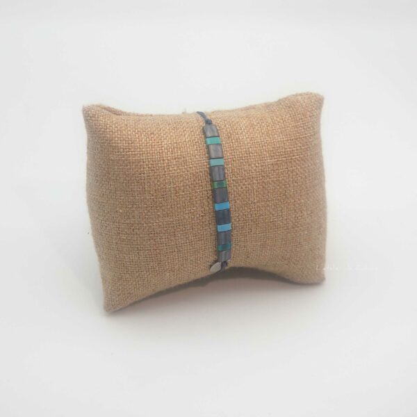 Bracelet Rectangle – Perles carrées – Lagon – Harmonie