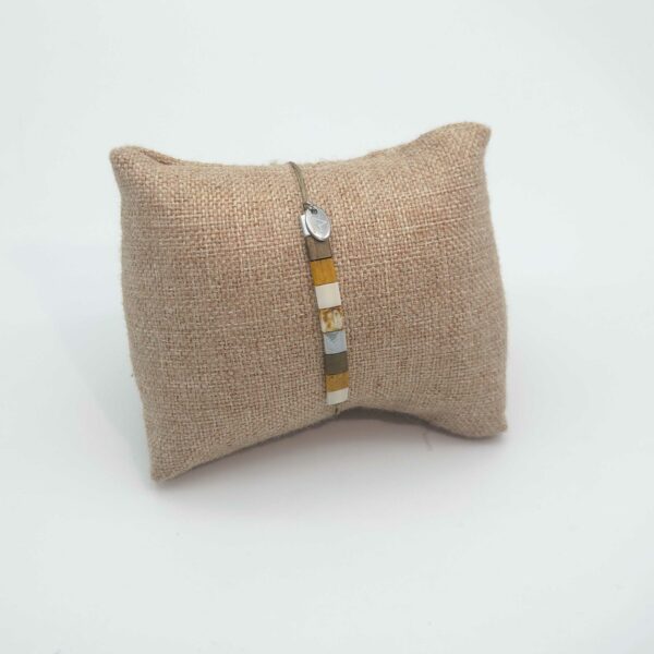 Bracelet Rectangle – Perles carrées – Naturel – Harmonie