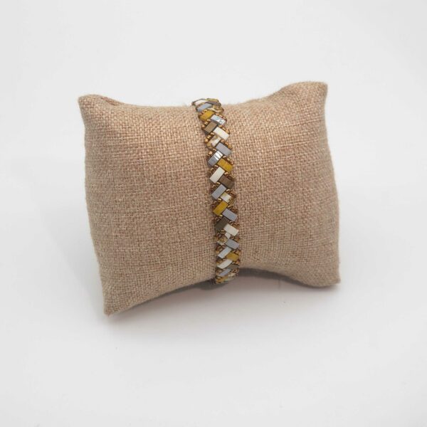 Bracelet  Ecailles de Dragon Simple – Perles carrées – Naturel