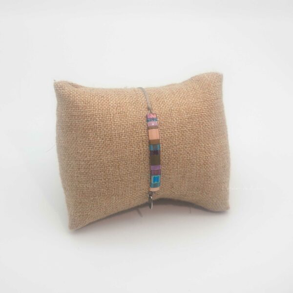 Bracelet  Rectangle – Perles carrées –  Hortensia – Sauvage