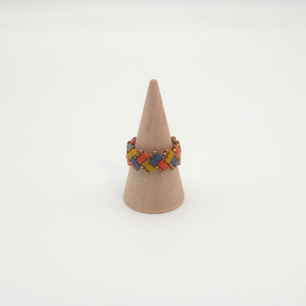 Bague Ecailles de Dragon simple perles carrées – Savane